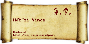 Házi Vince névjegykártya
