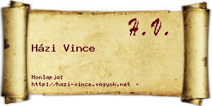Házi Vince névjegykártya